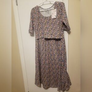 Latched Mama "Dusty Teal" Cotton Nursing Dress